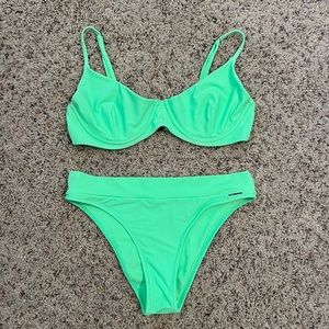 Blackbough Neon Green Underwire Size Large Bikini Set